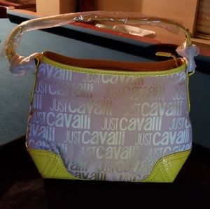 Just Cavalli Yellow Monogrammed Handbag